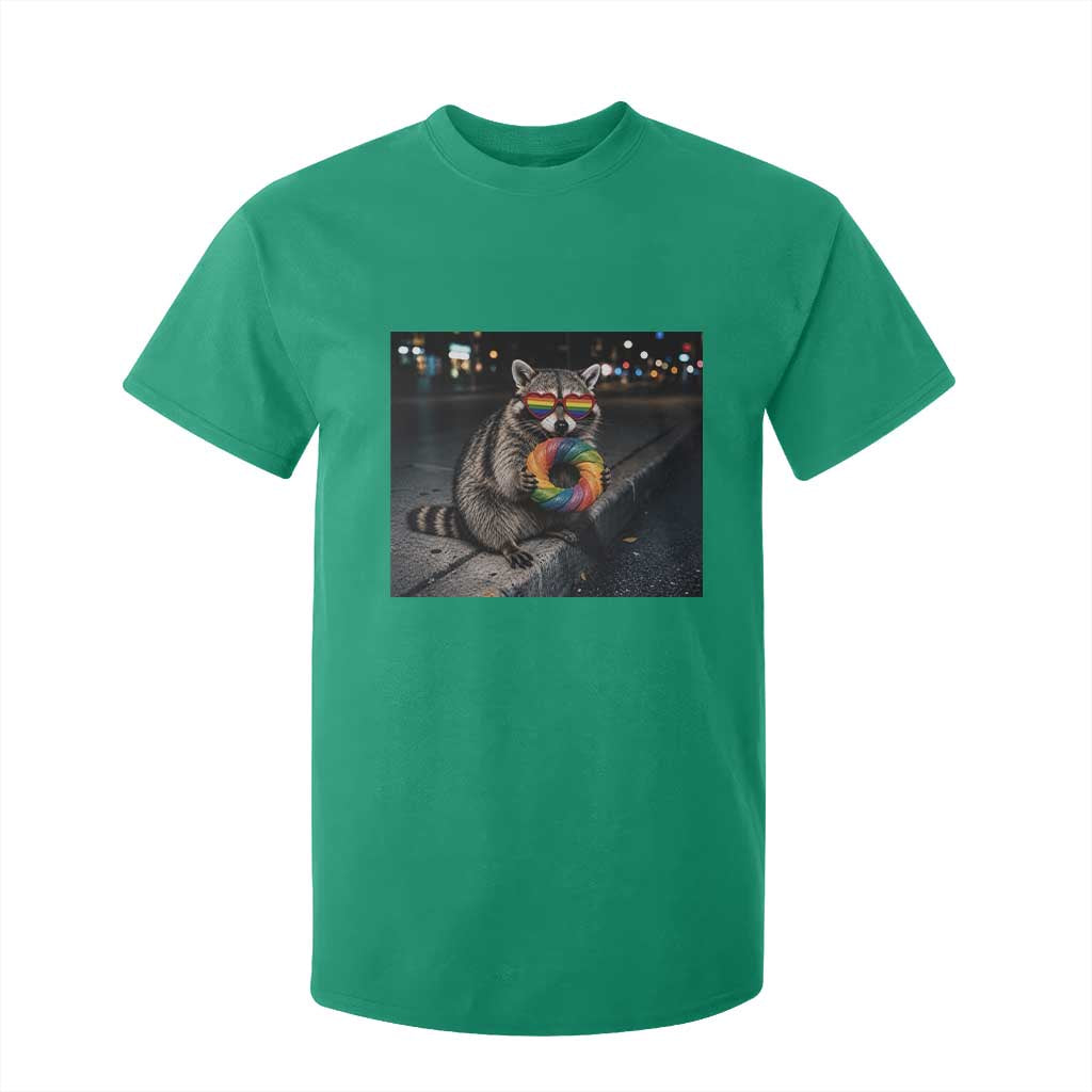 Raccoon Eating Baguette Graphic T Shirt For Kid Humorous Gay Pride Gift TS12 Irish Green Print Your Wear
