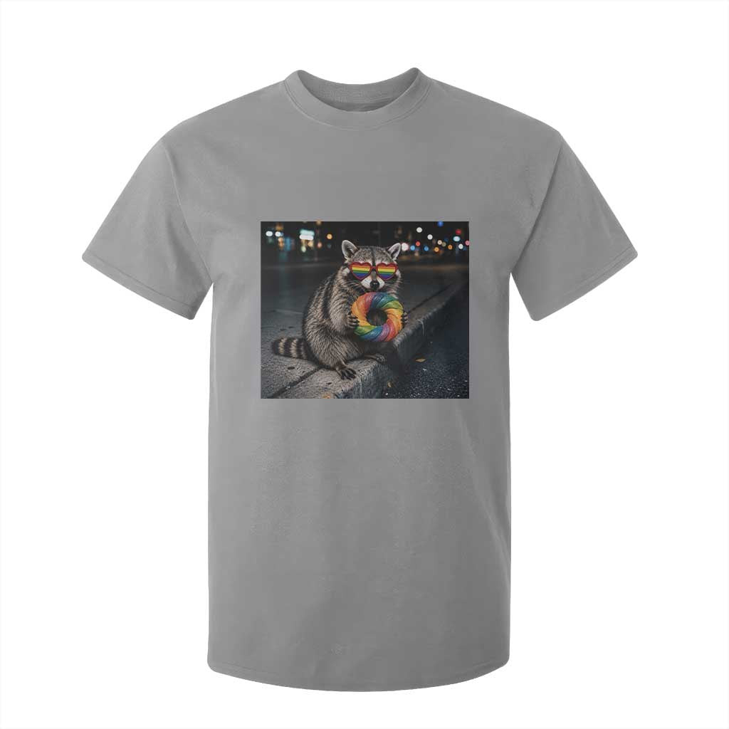Raccoon Eating Baguette Graphic T Shirt For Kid Humorous Gay Pride Gift TS12 Sport Gray Print Your Wear