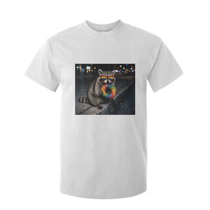 Raccoon Eating Baguette Graphic T Shirt For Kid Humorous Gay Pride Gift TS12 White Print Your Wear