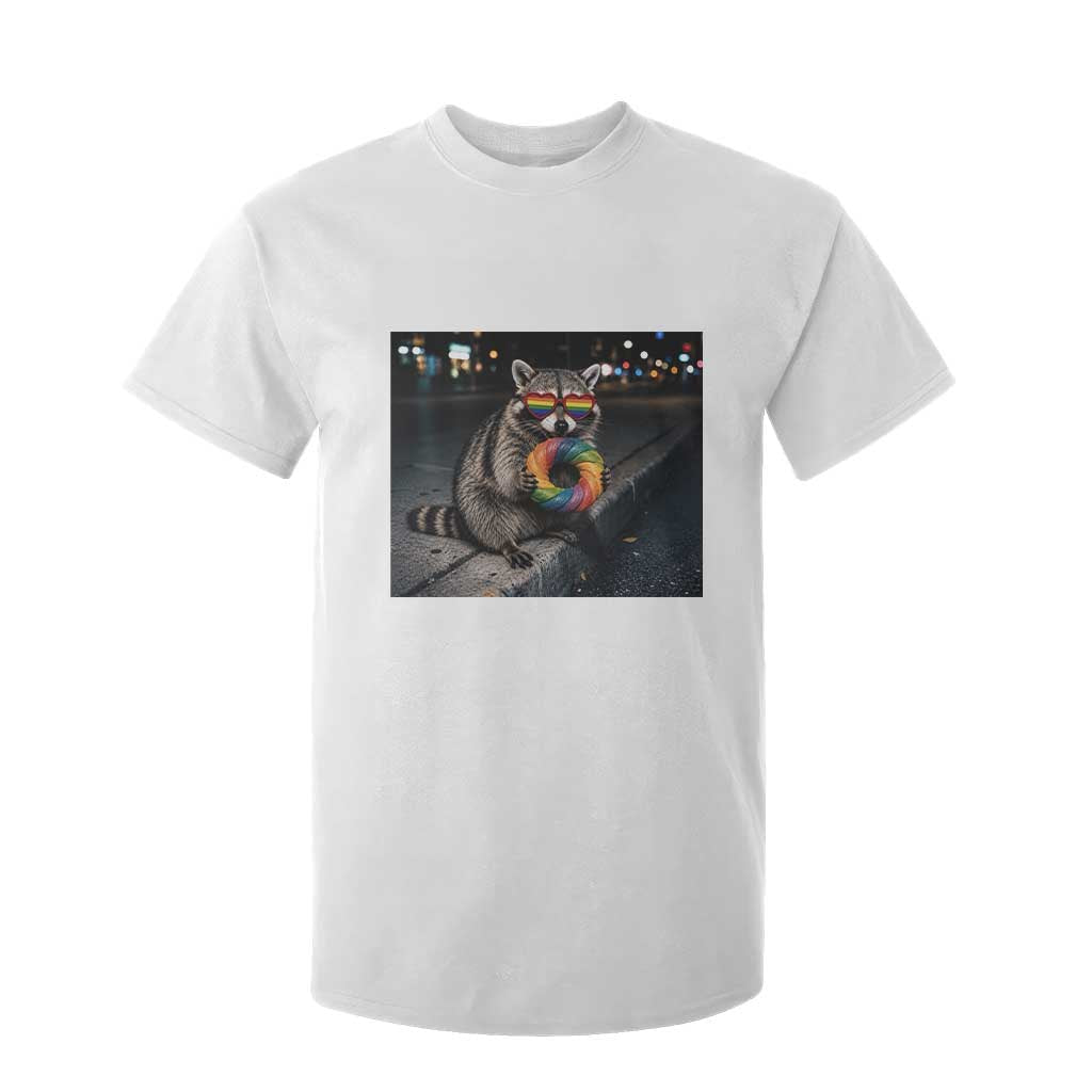 Raccoon Eating Baguette Graphic T Shirt For Kid Humorous Gay Pride Gift TS12 White Print Your Wear