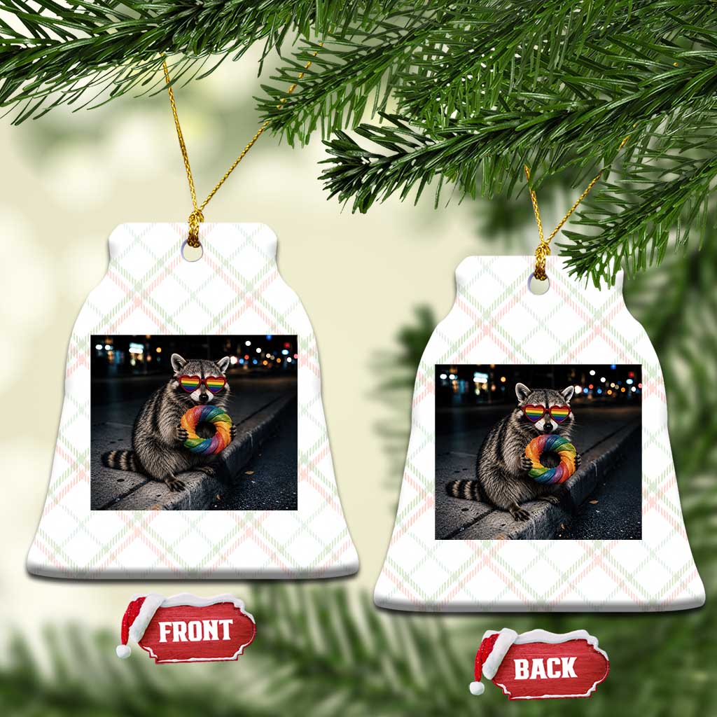 Raccoon Eating Baguette Graphic Ceramic Ornament Humorous Gay Pride Gift TS12 Print Your Wear