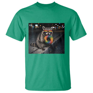 Raccoon Eating Baguette Graphic T Shirt Humorous Gay Pride Gift TS12 Irish Green Print Your Wear