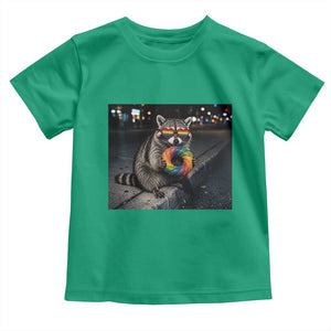 Raccoon Eating Baguette Graphic Toddler T Shirt Humorous Gay Pride Gift TS12 Irish Green Print Your Wear