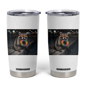 Raccoon Eating Baguette Graphic Tumbler Cup Humorous Gay Pride Gift TS12 White Print Your Wear
