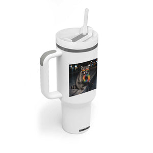 Raccoon Eating Baguette Graphic Tumbler With Handle Humorous Gay Pride Gift TS12 Print Your Wear