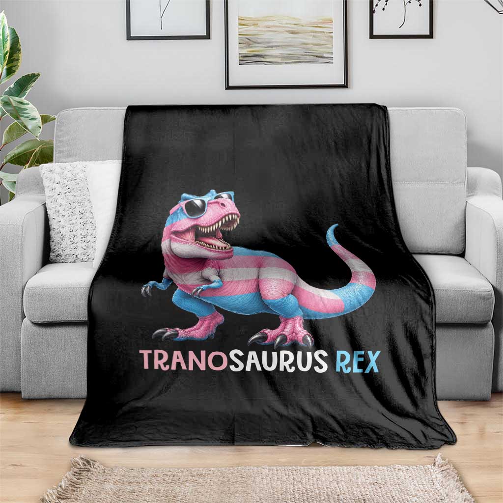 Transaurus Rex Transgender Pride Throw Blanket Funny Dinosaur Lover