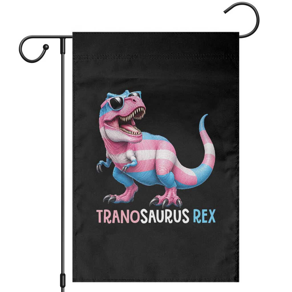 Transaurus Rex Transgender Pride Garden Flag Funny Dinosaur Lover TS12 Black Print Your Wear
