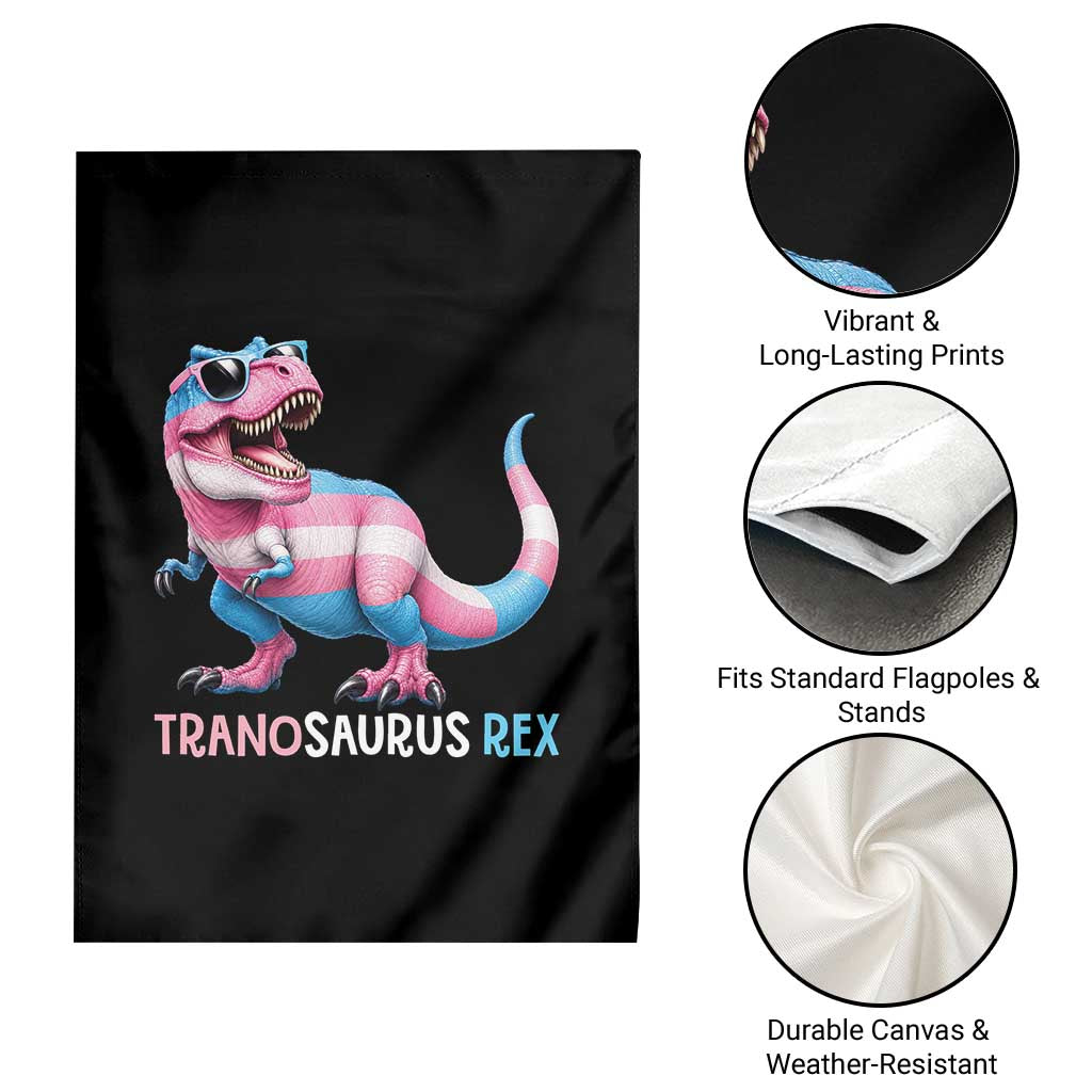 Transaurus Rex Transgender Pride Garden Flag Funny Dinosaur Lover TS12 Print Your Wear