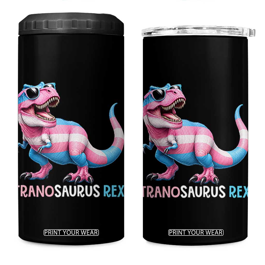Transaurus Rex Transgender Pride 4 in 1 Can Cooler Tumbler Funny Dinosaur Lover TS12 One Size: 16 oz Black Print Your Wear