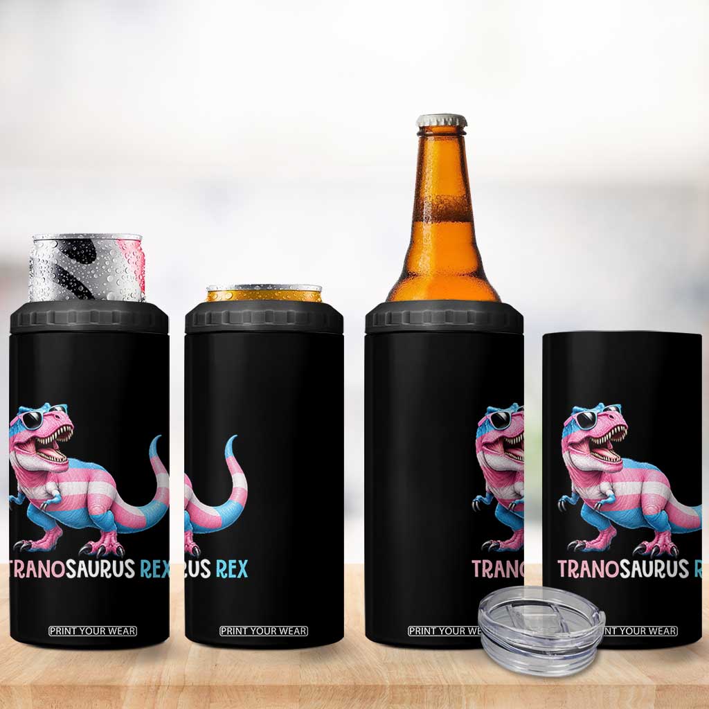 Transaurus Rex Transgender Pride 4 in 1 Can Cooler Tumbler Funny Dinosaur Lover TS12 Print Your Wear
