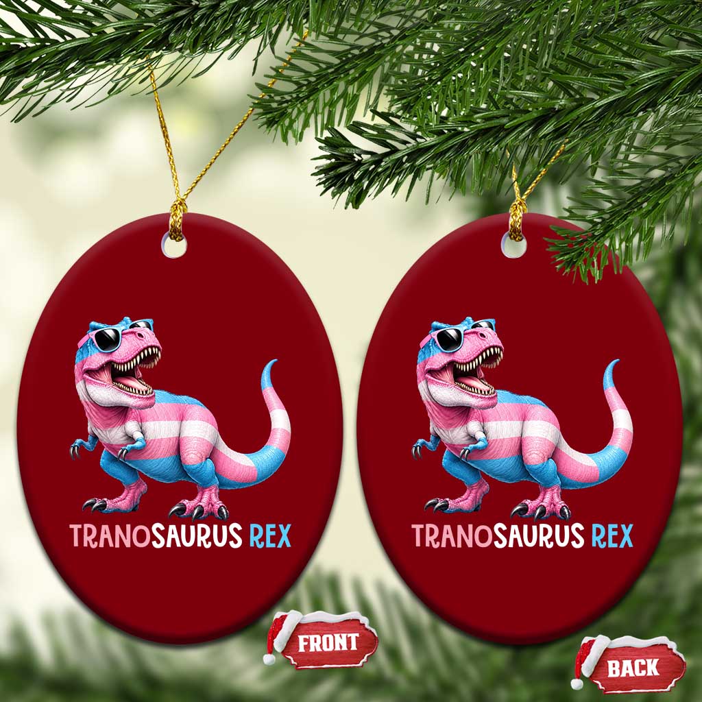 Transaurus Rex Transgender Pride Ceramic Ornament Funny Dinosaur Lover TS12 Print Your Wear
