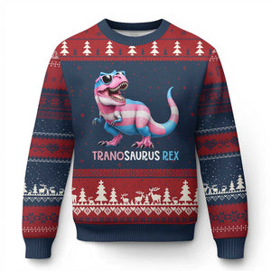 Transaurus Rex Transgender Pride Ugly Christmas Sweater Funny Dinosaur Lover