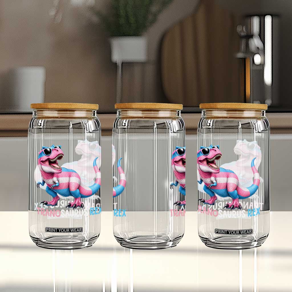 Transaurus Rex Transgender Pride Glass Can Funny Dinosaur Lover TS12 Print Your Wear