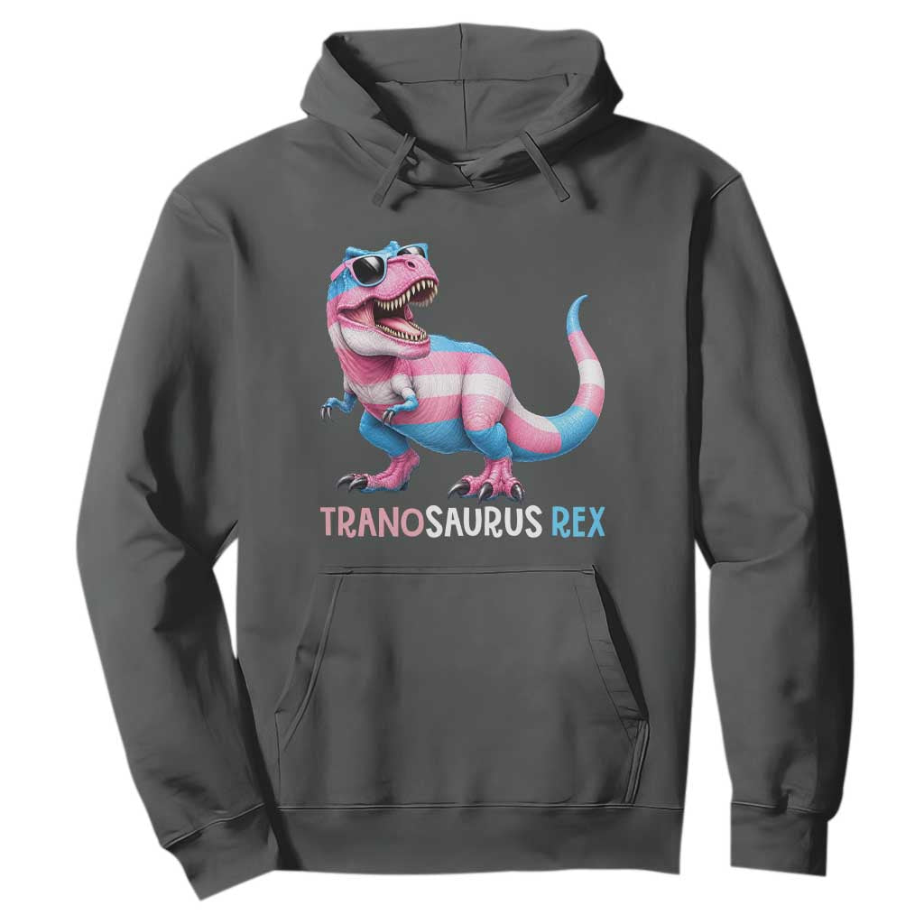 Transaurus Rex Transgender Pride Hoodie Funny Dinosaur Lover TS12 Dark Heather Print Your Wear