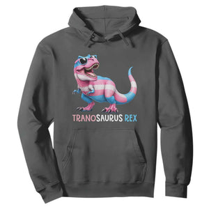 Transaurus Rex Transgender Pride Hoodie Funny Dinosaur Lover TS12 Dark Heather Print Your Wear