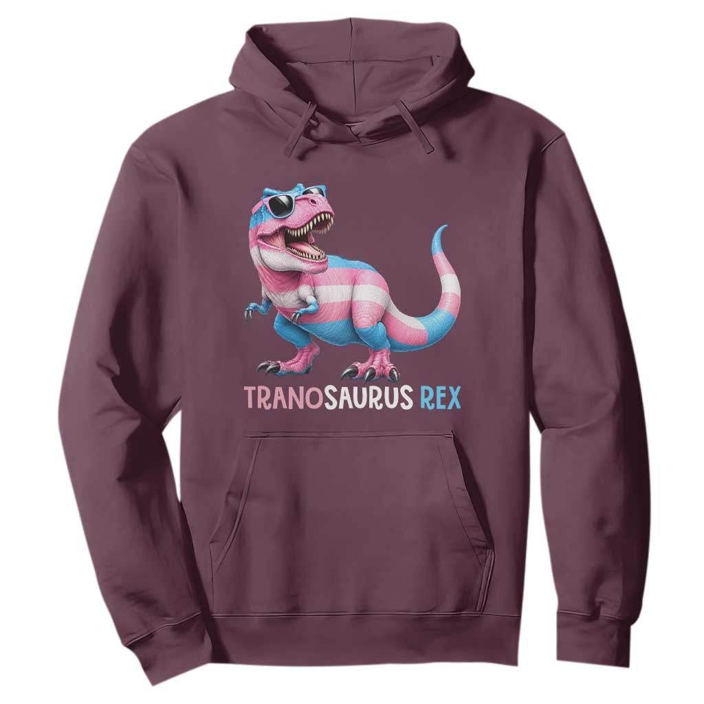 Transaurus Rex Transgender Pride Hoodie Funny Dinosaur Lover TS12 Maroon Print Your Wear