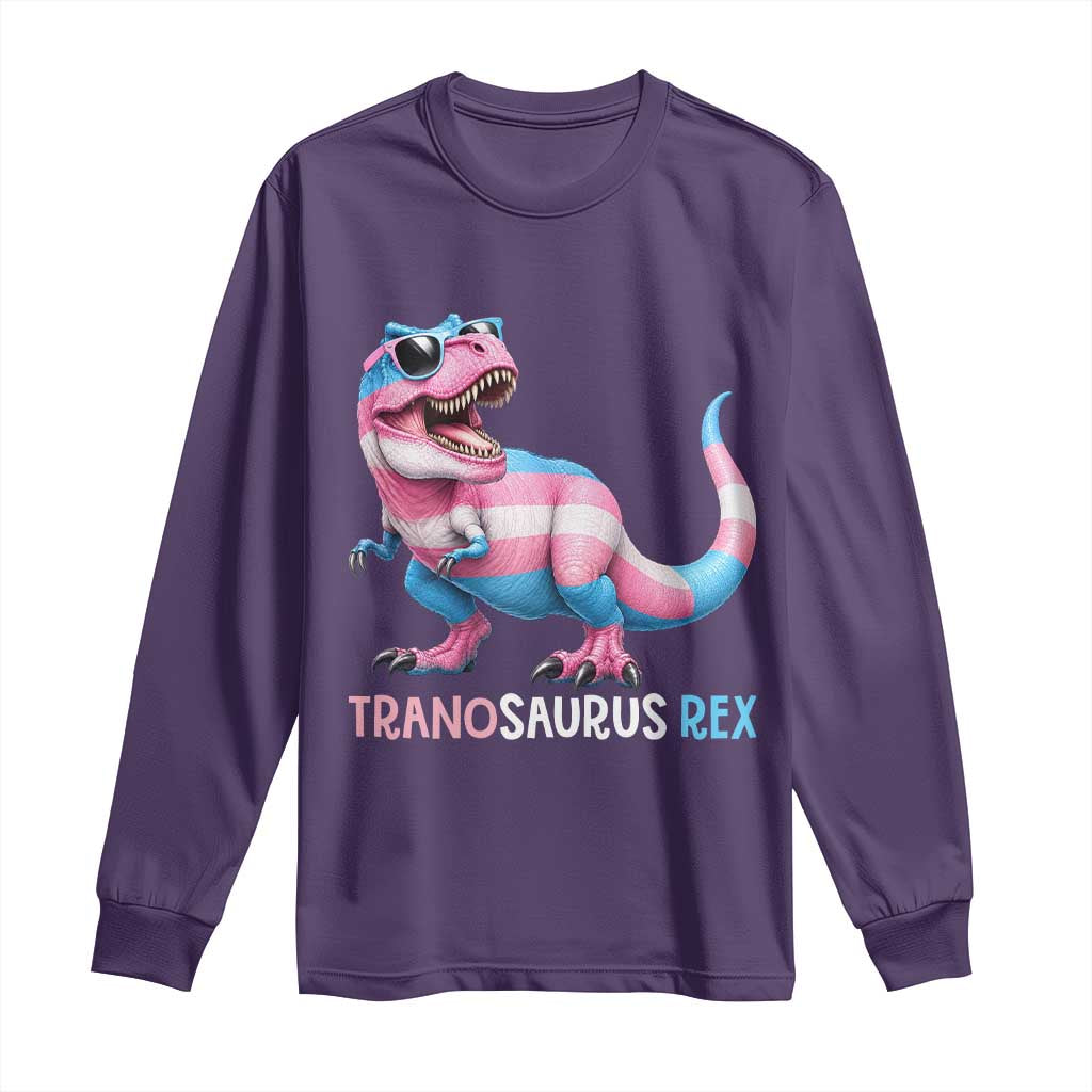 Transaurus Rex Transgender Pride Long Sleeve Shirt Funny Dinosaur Lover TS12 Purple Print Your Wear