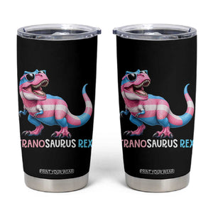 Transaurus Rex Transgender Pride Tumbler Cup Funny Dinosaur Lover TS12 Black Print Your Wear