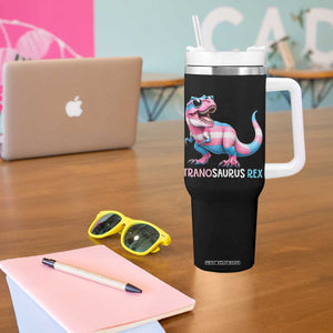 Transaurus Rex Transgender Pride Tumbler With Handle Funny Dinosaur Lover TS12 Print Your Wear