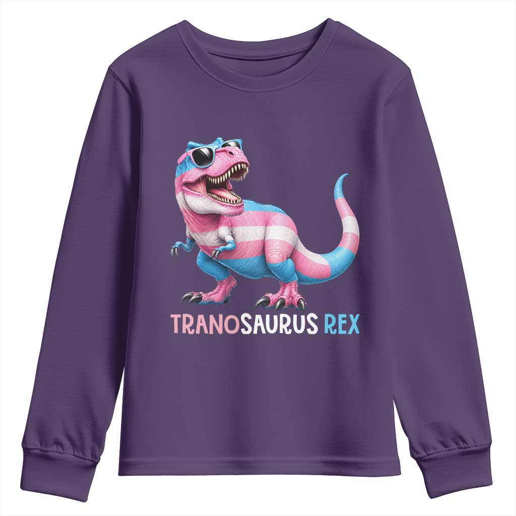 Transaurus Rex Transgender Pride Youth Sweatshirt Funny Dinosaur Lover TS12 Purple Print Your Wear