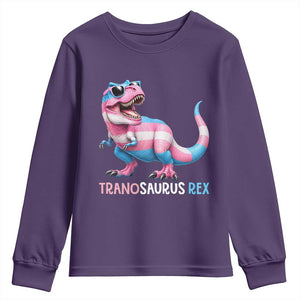 Transaurus Rex Transgender Pride Youth Sweatshirt Funny Dinosaur Lover TS12 Purple Print Your Wear