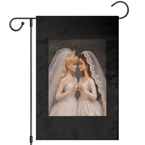 Funny Lesbian Doll Wedding Engagement Garden Flag LGBTQ Pride Gift