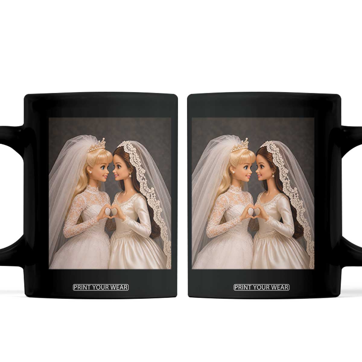 Funny Lesbian Doll Wedding Engagement Coffee Mug LGBTQ Pride Gift