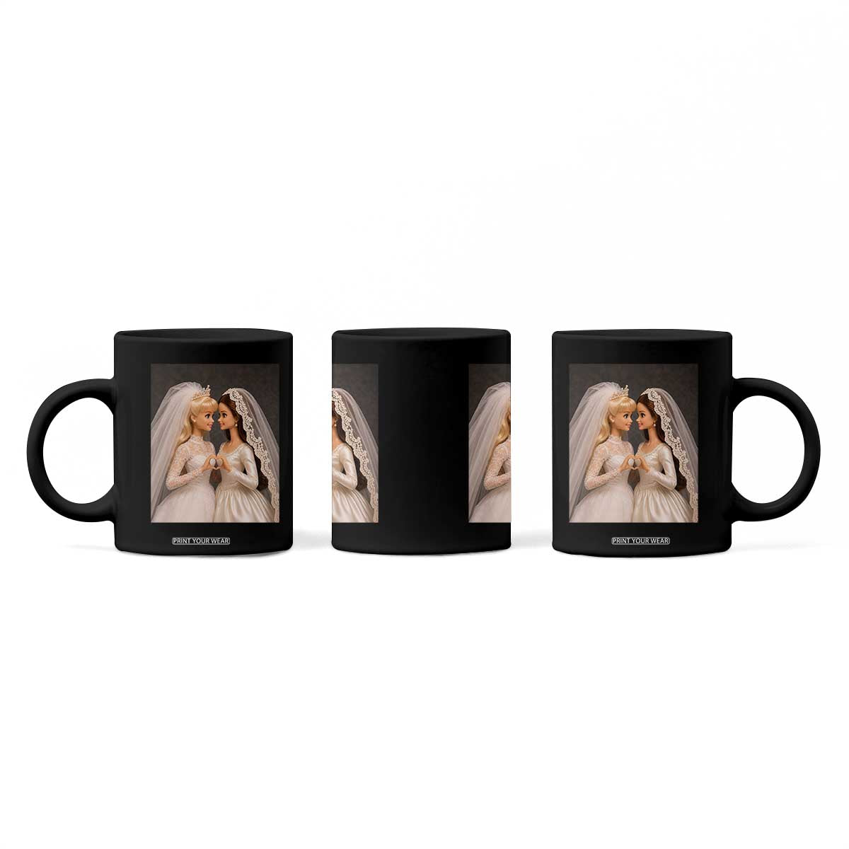 Funny Lesbian Doll Wedding Engagement Coffee Mug LGBTQ Pride Gift TS12 Print Your Wear