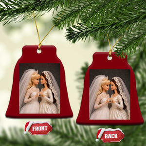 Funny Lesbian Doll Wedding Engagement Ceramic Ornament LGBTQ Pride Gift