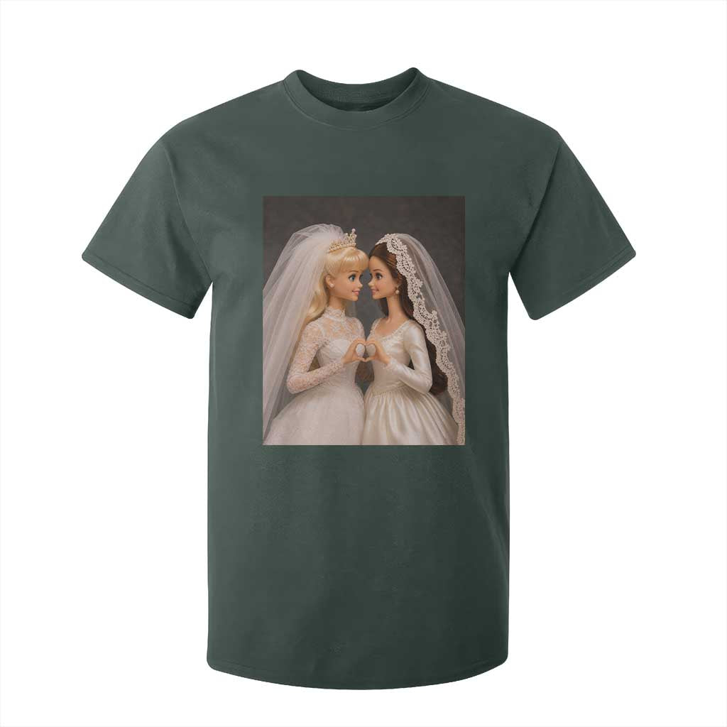 Funny Lesbian Doll Wedding Engagement T Shirt For Kid LGBTQ Pride Gift