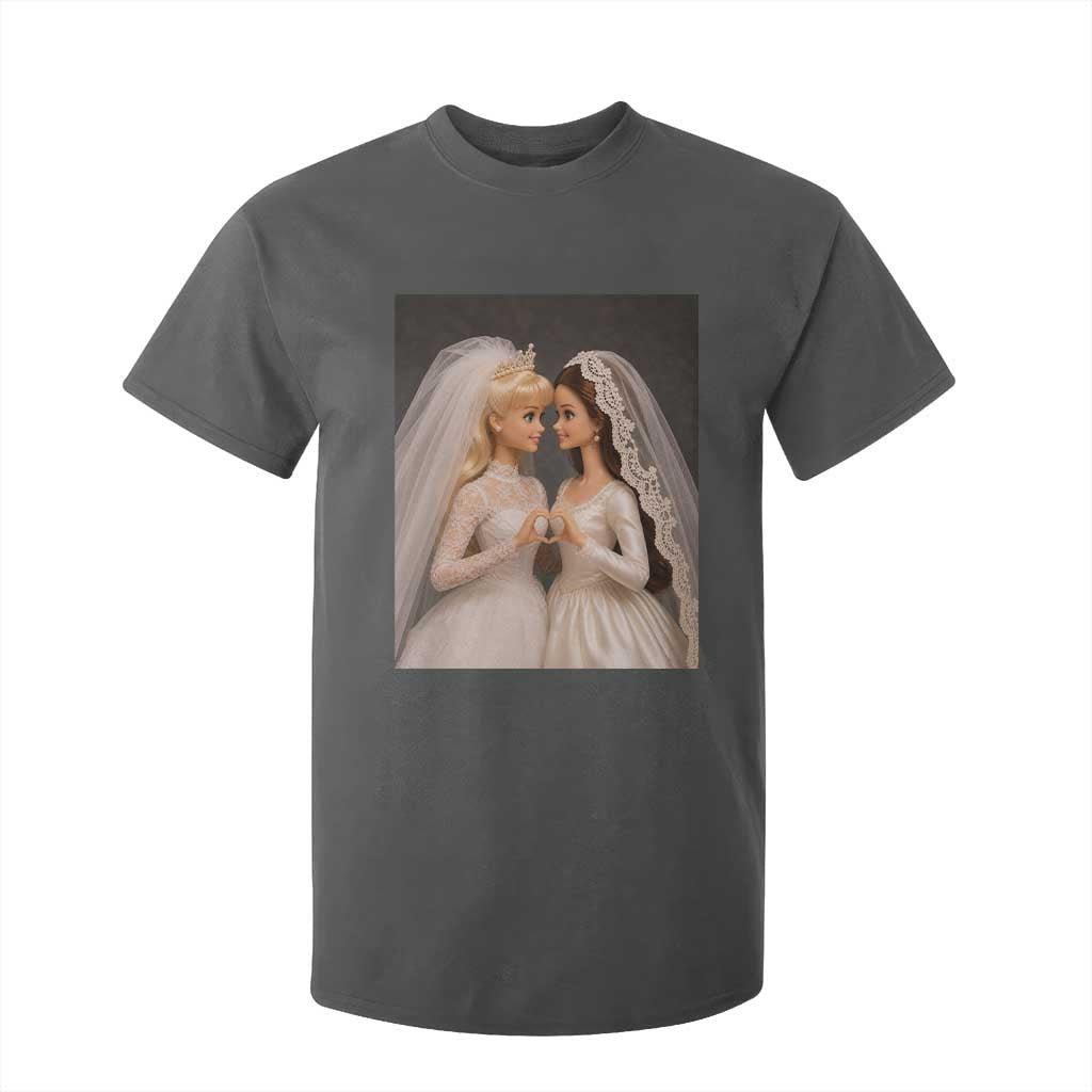 Funny Lesbian Doll Wedding Engagement T Shirt For Kid LGBTQ Pride Gift