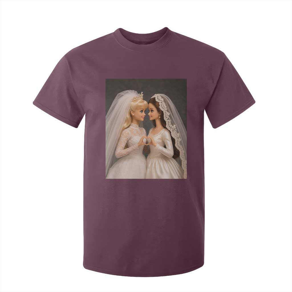 Funny Lesbian Doll Wedding Engagement T Shirt For Kid LGBTQ Pride Gift