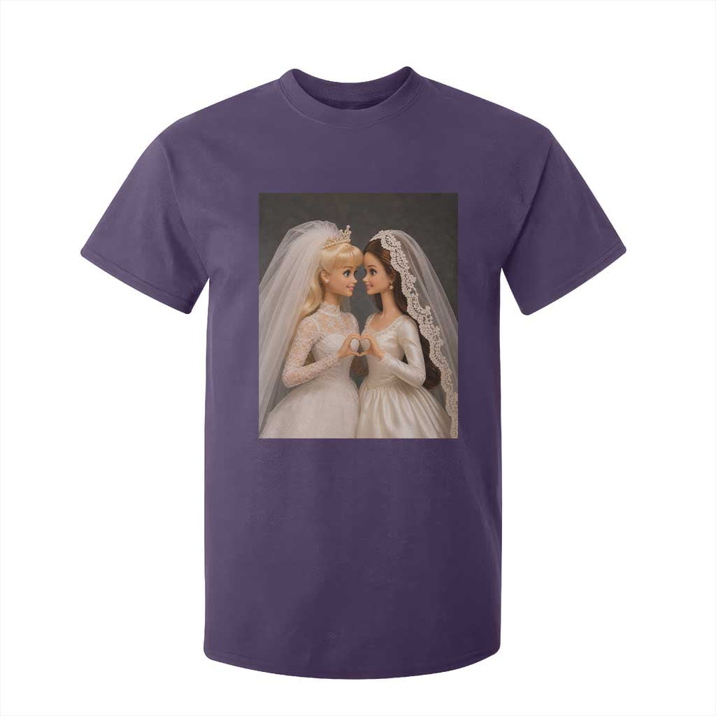Funny Lesbian Doll Wedding Engagement T Shirt For Kid LGBTQ Pride Gift