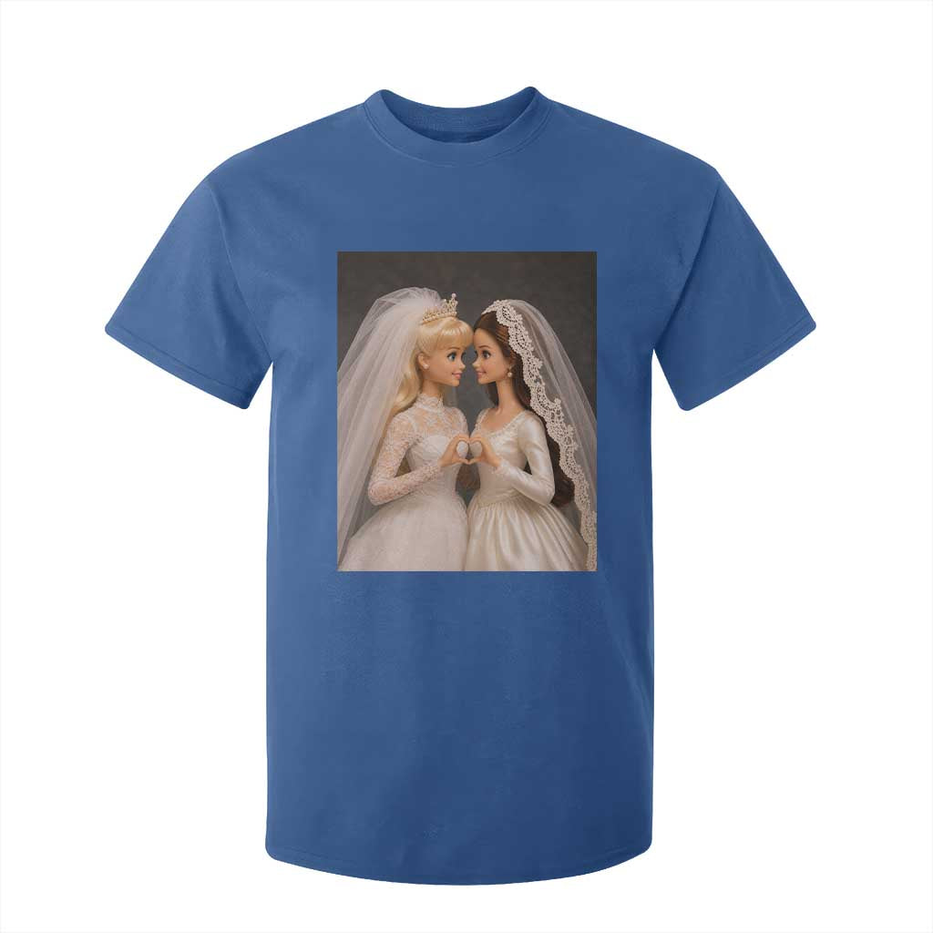 Funny Lesbian Doll Wedding Engagement T Shirt For Kid LGBTQ Pride Gift