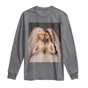 Funny Lesbian Doll Wedding Engagement Long Sleeve Shirt LGBTQ Pride Gift TS12 Charcoal Print Your Wear