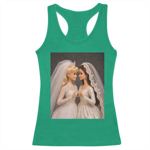 Funny Lesbian Doll Wedding Engagement Racerback Tank Top LGBTQ Pride Gift TS12 Irish Green Print Your Wear
