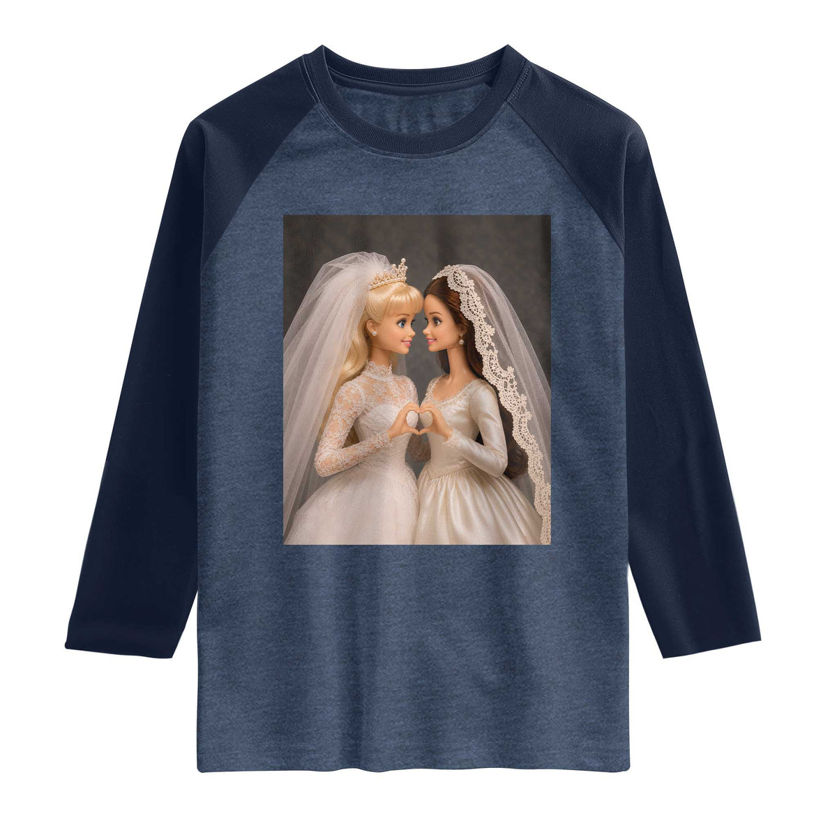 Funny Lesbian Doll Wedding Engagement Raglan Shirt LGBTQ Pride Gift