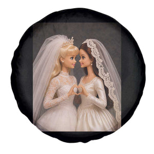 Funny Lesbian Doll Wedding Engagement Spare Tire Cover LGBTQ Pride Gift