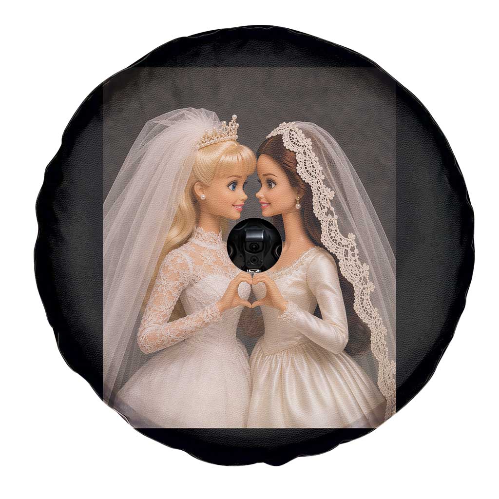 Funny Lesbian Doll Wedding Engagement Spare Tire Cover LGBTQ Pride Gift
