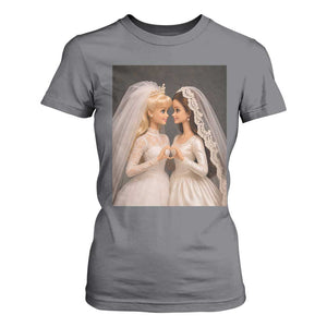 Funny Lesbian Doll Wedding Engagement T Shirt For Women LGBTQ Pride Gift TS12 Charcoal Print Your Wear