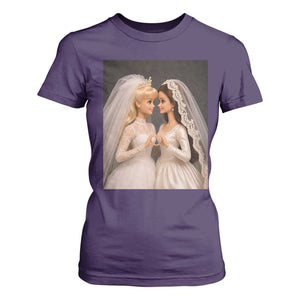 Funny Lesbian Doll Wedding Engagement T Shirt For Women LGBTQ Pride Gift TS12 Purple Print Your Wear