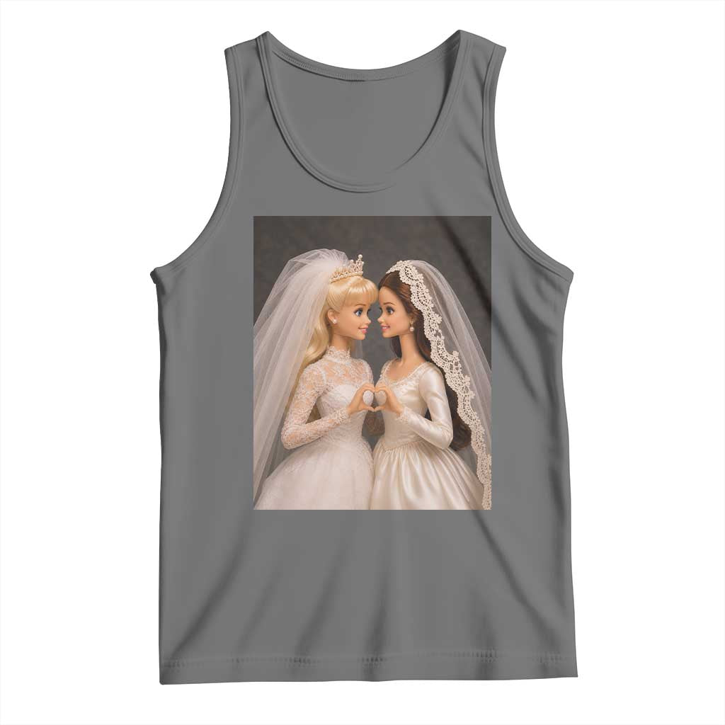 Funny Lesbian Doll Wedding Engagement Tank Top LGBTQ Pride Gift