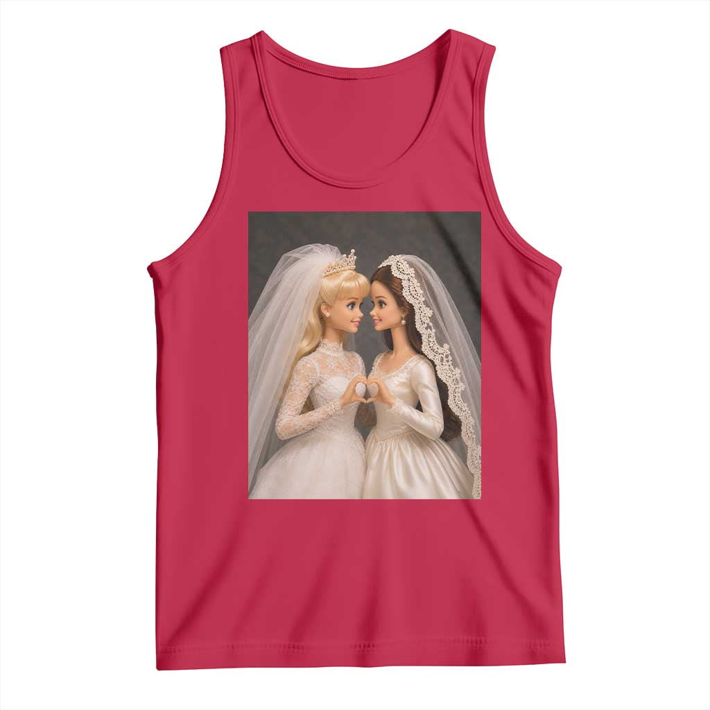 Funny Lesbian Doll Wedding Engagement Tank Top LGBTQ Pride Gift