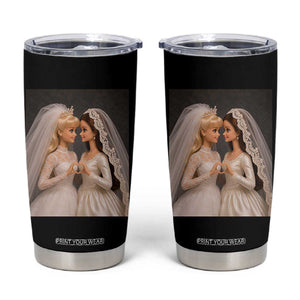 Funny Lesbian Doll Wedding Engagement Tumbler Cup LGBTQ Pride Gift
