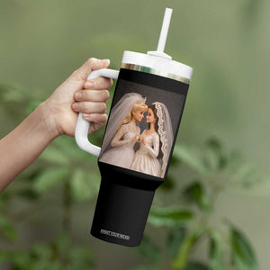 Funny Lesbian Doll Wedding Engagement Tumbler With Handle LGBTQ Pride Gift