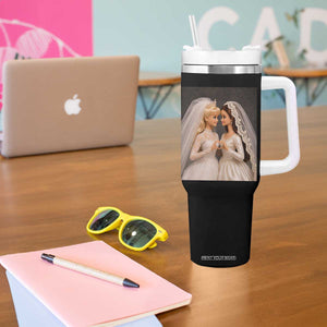 Funny Lesbian Doll Wedding Engagement Tumbler With Handle LGBTQ Pride Gift