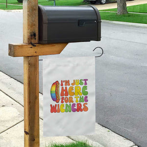 Funny Im Just Here For The Wieners Garden Flag LGBTQ Pride Party Gift