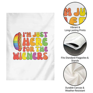 Funny Im Just Here For The Wieners Garden Flag LGBTQ Pride Party Gift