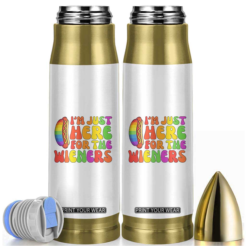 Funny Im Just Here For The Wieners Bullet Tumbler LGBTQ Pride Party Gift TS12 White Print Your Wear