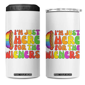 Funny Im Just Here For The Wieners 4 in 1 Can Cooler Tumbler LGBTQ Pride Party Gift TS12 One Size: 16 oz White Print Your Wear